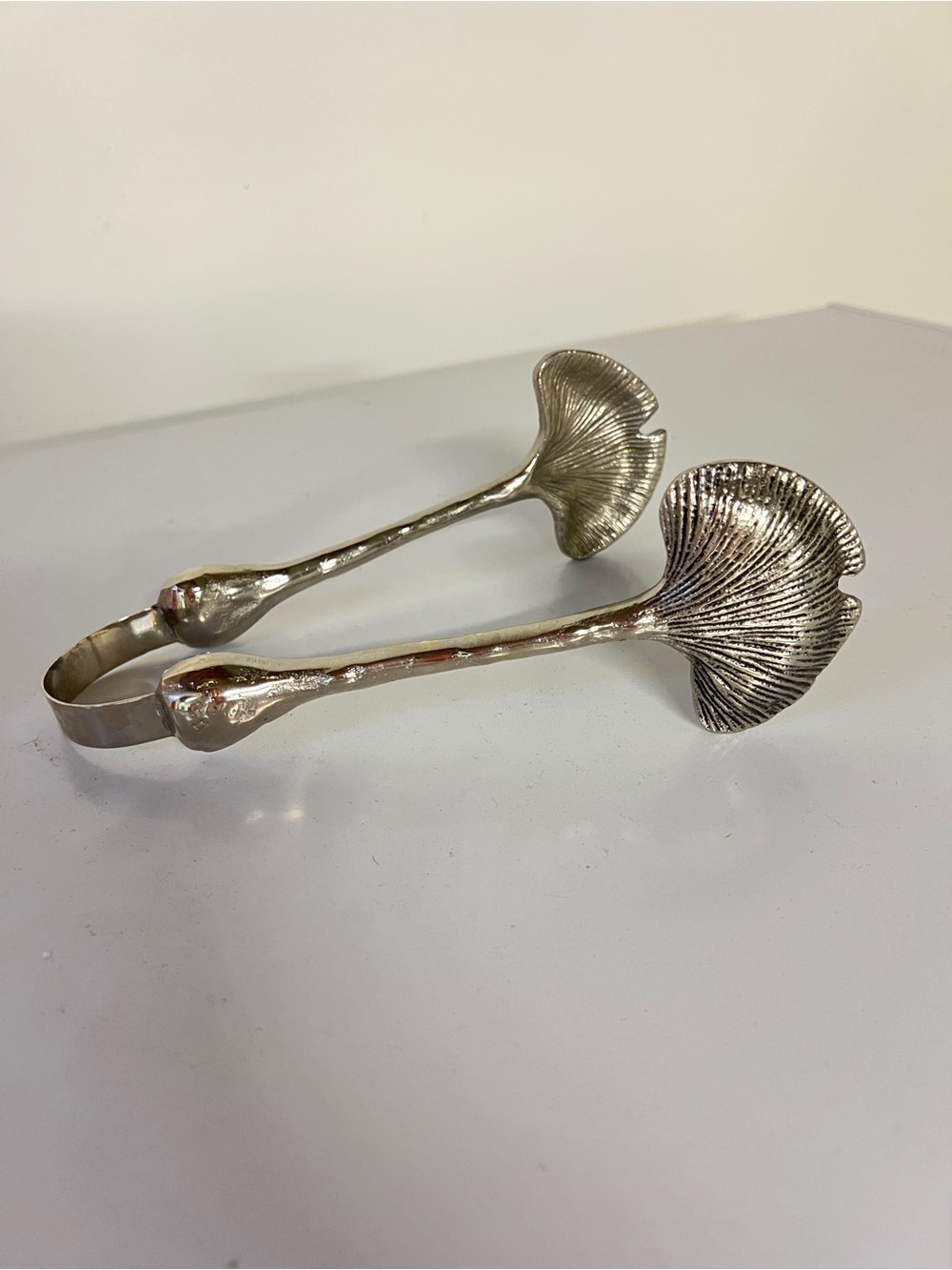 Ginkgo Leaf Silver-Tone Sugar Tongs - Women's Accessory